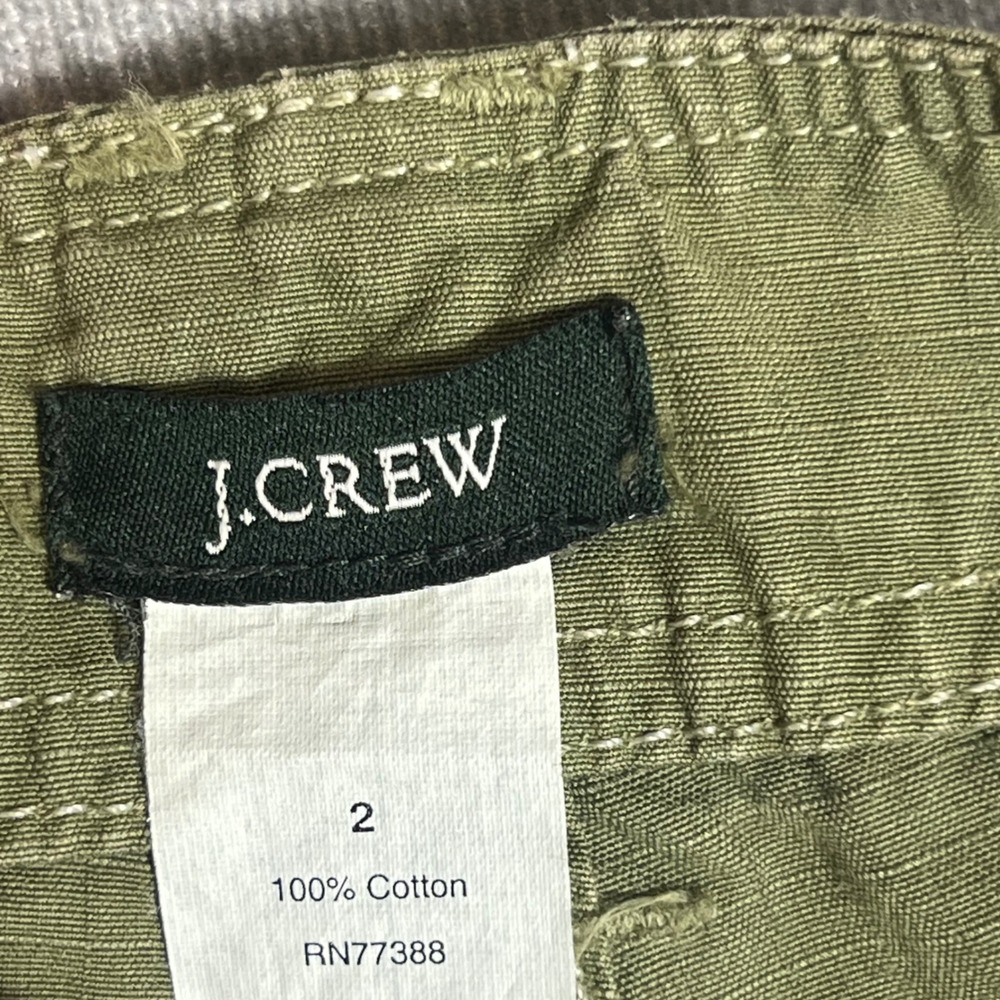 J.Crew Army Green Ripstop Cotton Utility Mini Skirt with Tie Belt Size 2 - Picture 4 of 6